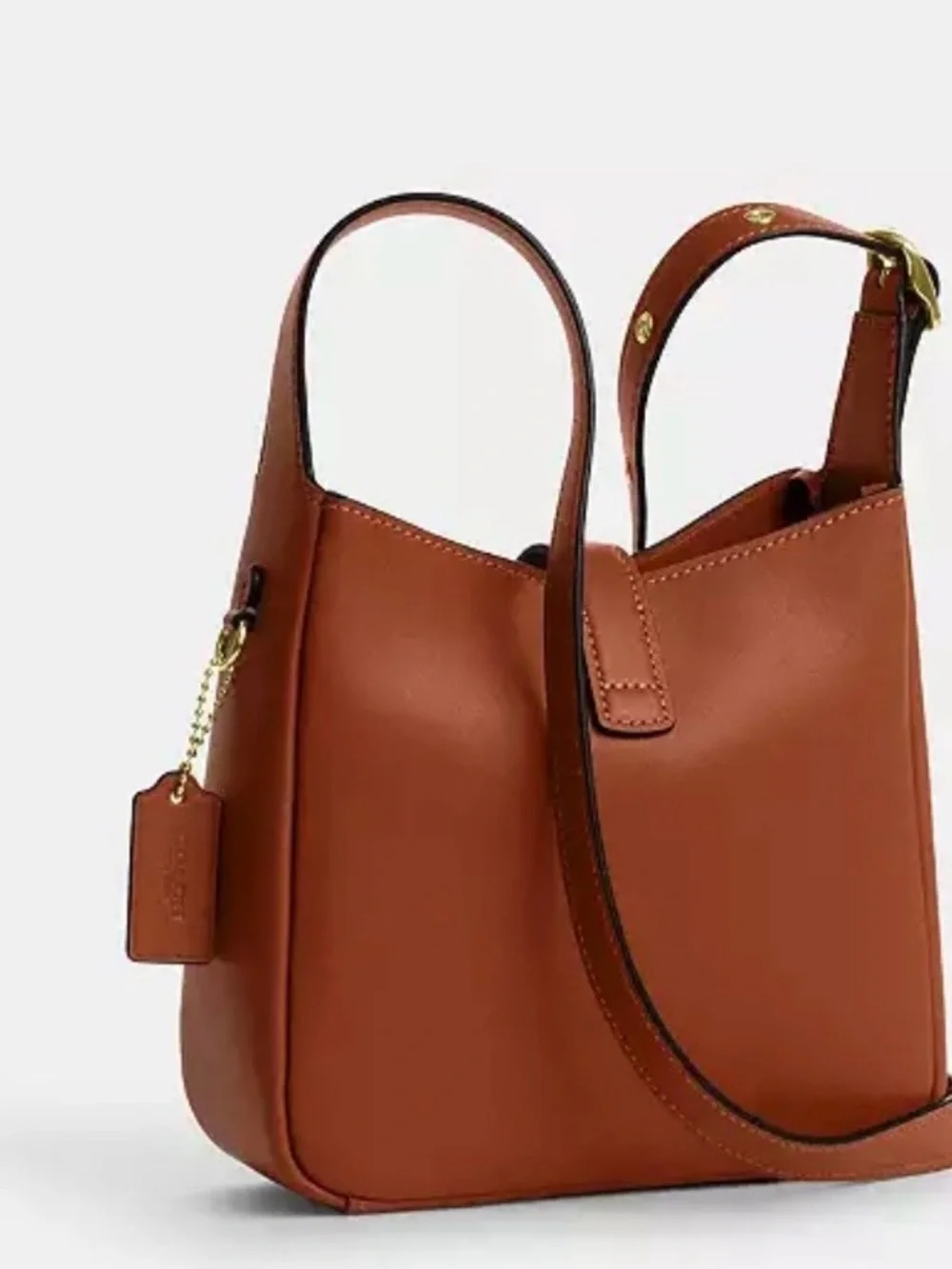 COACH Mini Hadley Leather Crossbody Bag in Brown - Picture 2 of 8